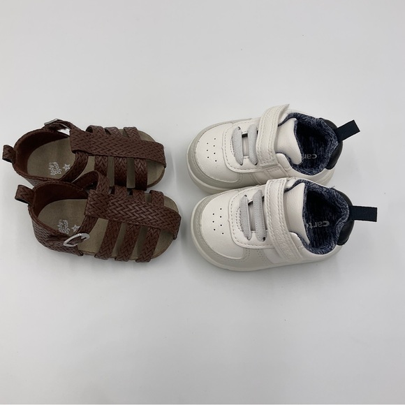 Osh Kosh Baby B’Gosh NWOT Strappy Braided Sandal Faux Leather Brown Classic 2M - Picture 13 of 14